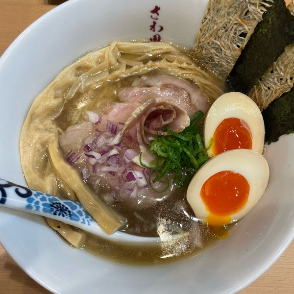 「特製炭火焼鯵煮干しそば」@らぁ麺 さわ田の写真