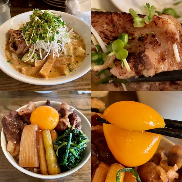 「白みそ中華そば［平日限定］＋ すき焼きご飯」@中華そば べぃしっくの写真