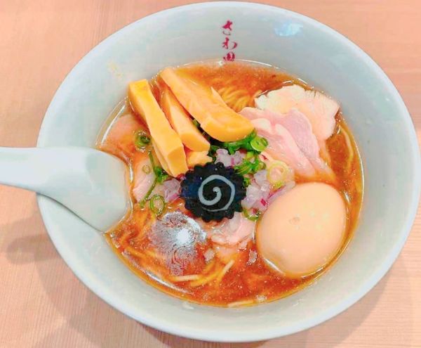 「特製炭火焼鯵煮干しそば」@らぁ麺 さわ田の写真