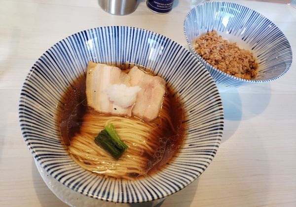 「豚と鶏の中華そば　鶏そぼろ丼」@タナカ ロボの写真