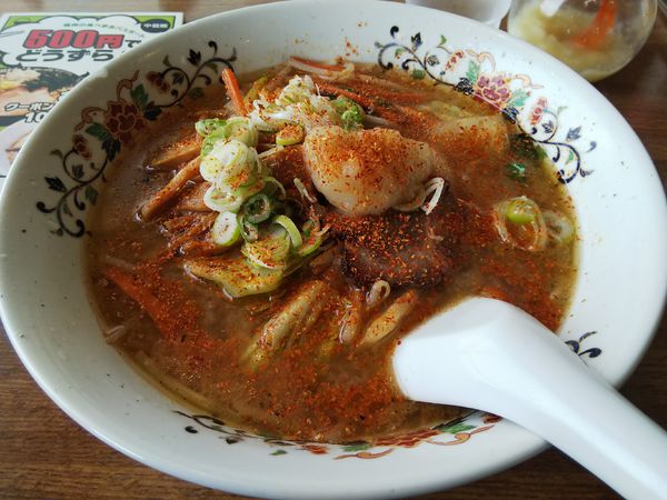 「野菜味噌ラーメン　＋ニンニク＆一味唐辛子　※㋗で５００円」@らーめんの ぼうやの写真