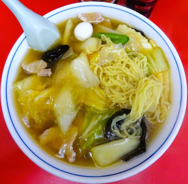 「うま煮そば（750円）＋麦酒」@中華料理 宝楽の写真