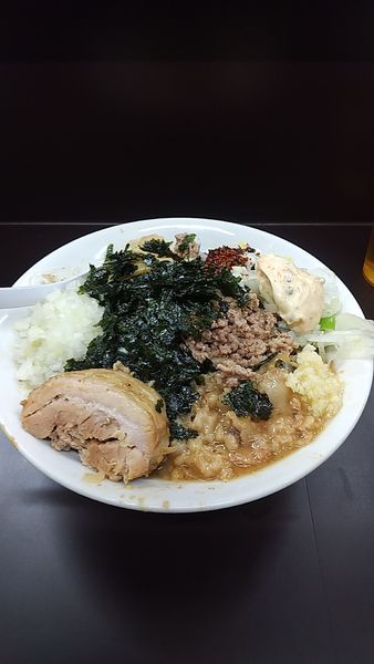 「(限定)まぜそば(煮干し)(特盛)(全ﾏｼ)」@ラーメン一心の写真
