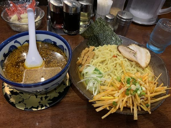 「つけ麺　辛ネギトッピング」@東京豚骨拉麺 ばんから バンコクスクンビット通り店の写真
