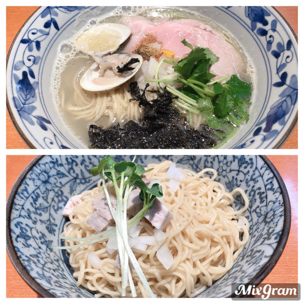 「三種の貝出汁潮そば　伊勢海老和え玉」@㐂九八 ～garage～の写真