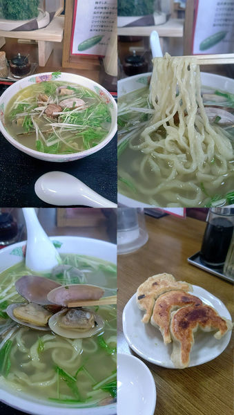 「『極しお&あさり+餃子3個(¥880+330)』」@さのらーめん 唐沢亭の写真