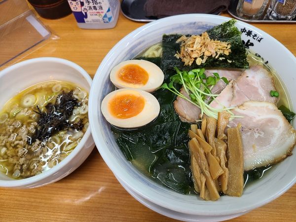 「丸カニ出汁のつけそば　塩」@中華そば 半ざわの写真