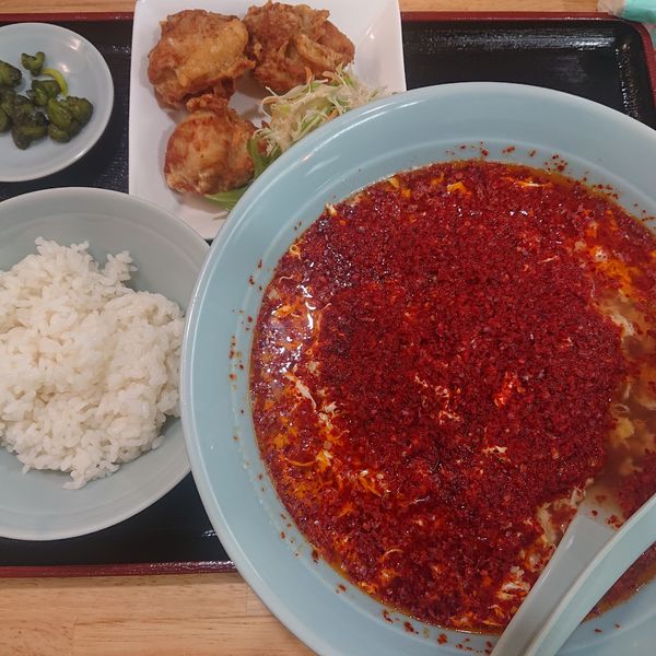 「Cセット1050円(大辛)」@川崎タンタンメン 包 千葉店の写真