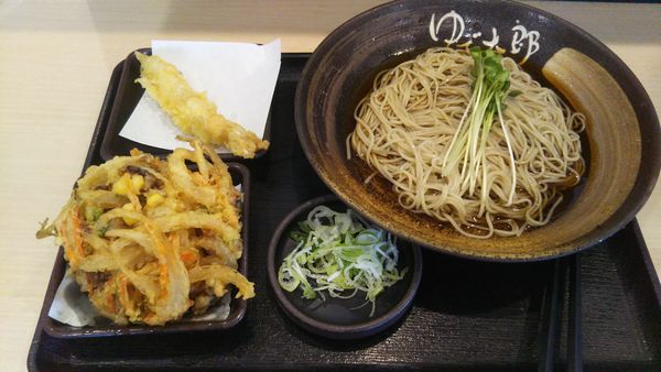 「ゲソのかきあげそば、海老天(クーポン)」@ゆで太郎 谷田部店の写真