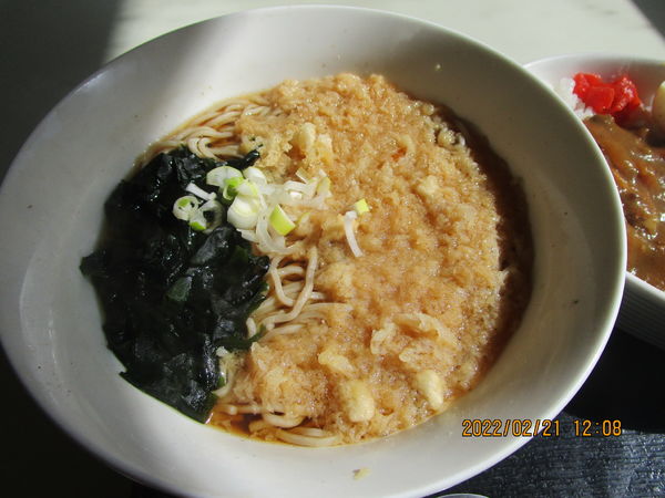 「Ｂセット たぬき蕎麦・カレーラーメンSet 600円」@こだわりの立ち食いそば たからんちょの写真