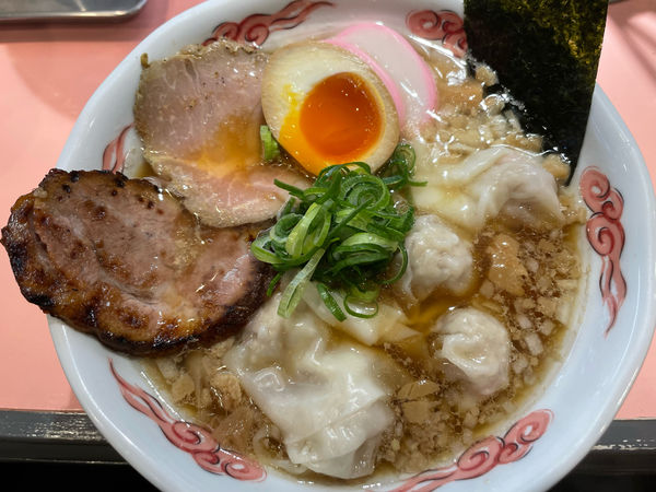 「流星背脂ジンジャーワンタン麺(1,400円)」@流星軒の写真