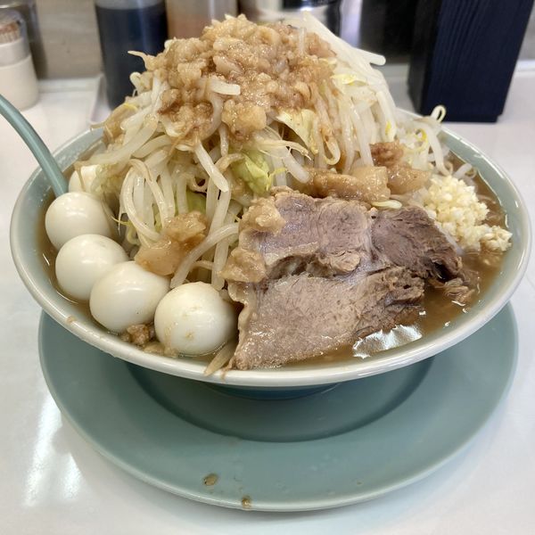 「ラーメン￥850＋うずらの玉子￥100」@麺屋 顎で喰らえの写真