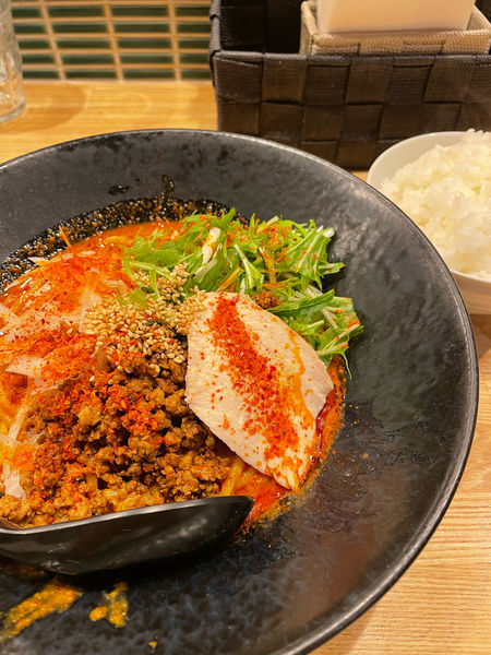 「汁なし坦々麺 5辛 ライス」@かつぎやの写真