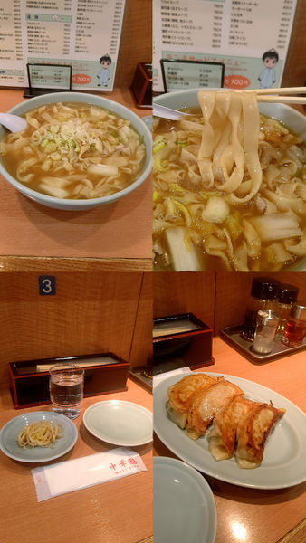 「『家常麺(手打ち煮込みそば)+鍋貼(餃子)』」@中華園の写真