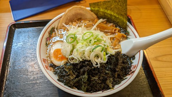 「岩のり塩ラーメン+半チャーハン」@麺家 香湯らーめんの写真