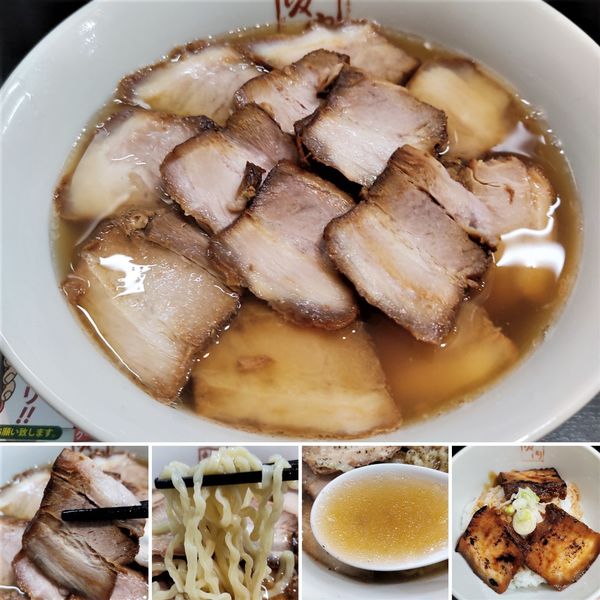 「焼豚ラーメン＋炙り焼豚ご飯＝1240円」@喜多方ラーメン 坂内 浅草店の写真