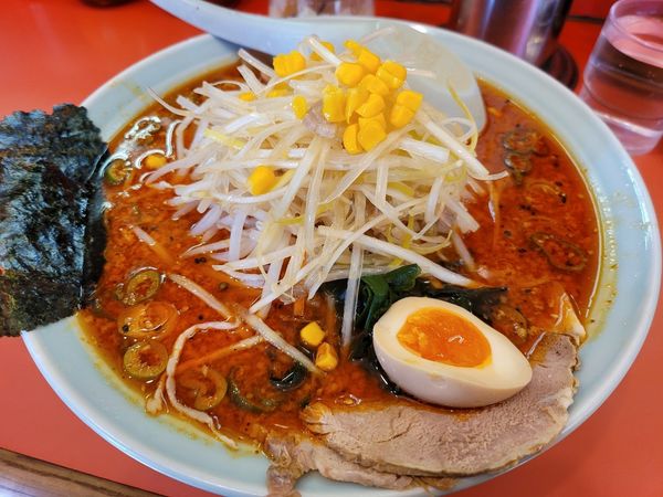 「地獄ラーメン　ネギトッピング　中盛」@ラーメンショップ 上柚木店の写真