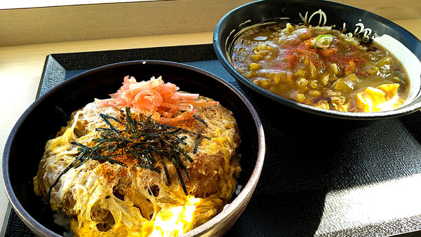 「満腹かつ丼セット+カレールー」@ゆで太郎 入間宮寺店の写真