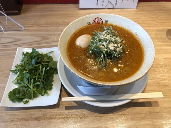 「担々麺 850円 + パクチー + クーポン味玉」@麺屋 YAMATOの写真