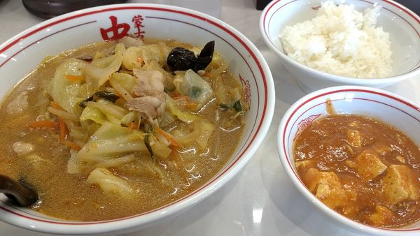 「味噌タンメン定食（990円税込）」@蒙古タンメン中本 高崎店の写真