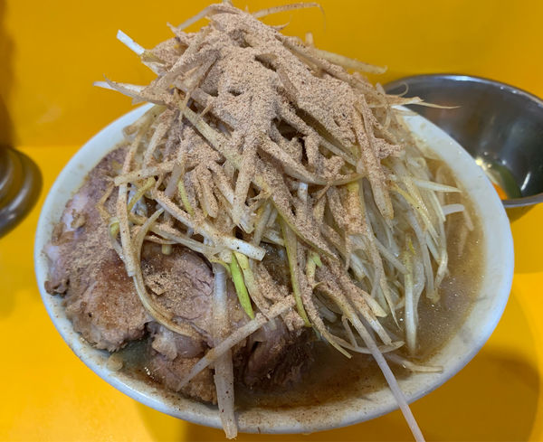 「大ラーメン　ニンニクアブラマシヤサイ少なめ　ねぎ　和風BB」@ラーメン二郎 八王子野猿街道店2の写真