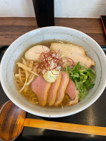 「鴨出汁らーめん 黒（特製トッピング）」@麺屋 葵の写真