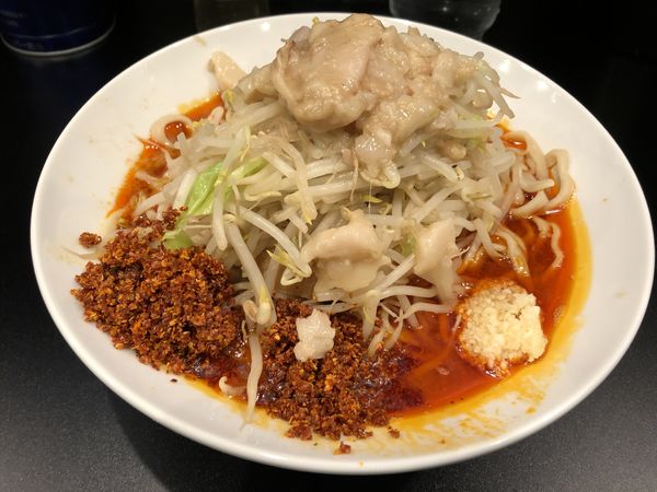 「辛麺ニンニク少しアブラ辛味玉」@豚風。の写真