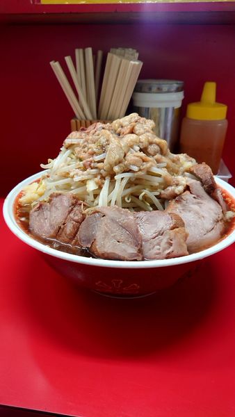 「大豚850円カタカタニンニク少し他全増し」@ラーメン二郎 上野毛店の写真