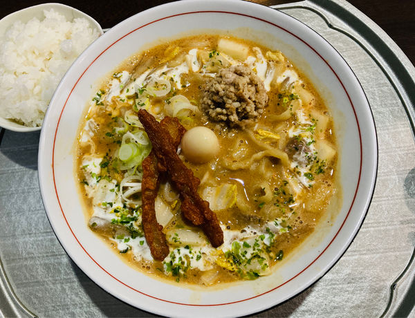 「【限定】濃厚あん肝味噌＋ドボン麺＋半ライス」@らー神 心温の写真