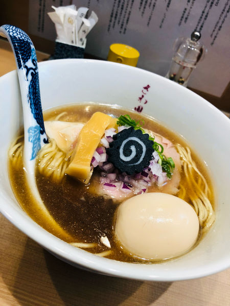 「特性炭火焼鯵煮干しそば」@らぁ麺 さわ田の写真