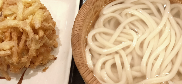 「釜揚げうどん　かき揚げ」@丸亀製麺 高崎店の写真