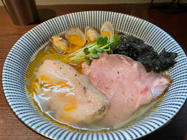 「【本日の魚介そば】浅利×オマール海老950円」@旬菜麺屋 雅流の写真