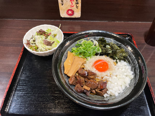 「特製高井田まぜそば」@麺鶏 宮崎郷土料理どぎゃん 立売堀店の写真
