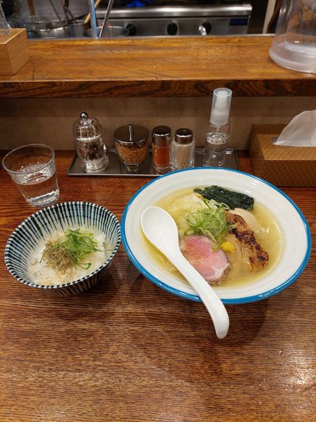 「特製潮そば＋潮めし1300円」@麺宿 志いなの写真