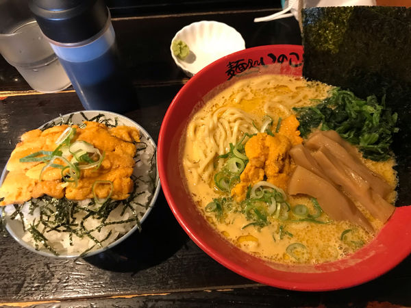 「うに塩ラーメン、うに丼大」@麺処いのこ 赤塚店の写真