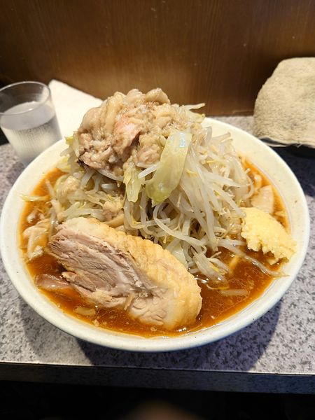 「大ラーメン　野菜マシ　ニンニク　アブラ」@ラーメン宮郎の写真