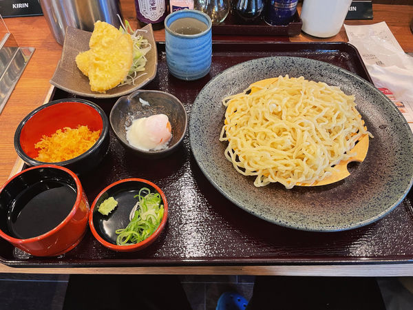 「期間限定 ざる中華とタケノコ天+半熟卵」@鳥中華 泉本店の写真