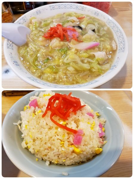 「皿うどん　半チャーハン」@長崎の写真