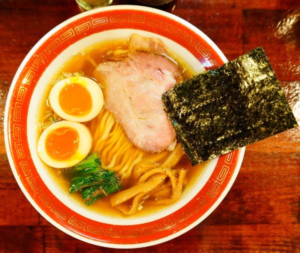 「小しょうゆ(平打)＋スーパードライ小瓶」@麺処 懐やの写真