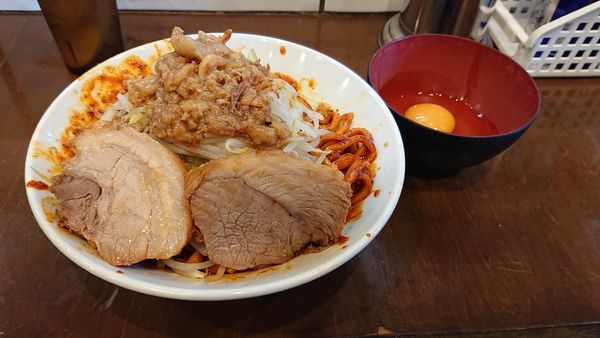 「小 辛い汁なし アブラ」@麺屋 歩夢の写真