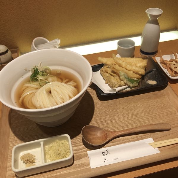 「春野菜天うどん（冷かけ）」@切麦や甚六の写真
