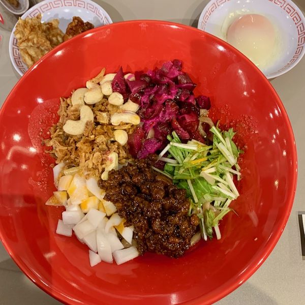 担担麺（小辛）＋鶏唐揚げ二個＋温玉