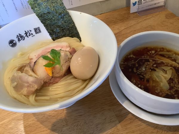 「味玉鶏鴨つけ麺　昆布水漬け　1000円」@淡麗醤油らぁ麺 鶏松の写真