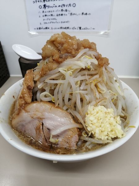「ラーメン(300gニンニク野菜)」@夢を語れ 山梨の写真