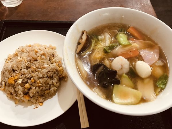 「本日の日替 広東麺&ハーフ炒飯 ¥750」@中華つばめの写真