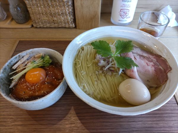 「特製白中華(大盛)·肉ご飯」@中華そば 心の写真