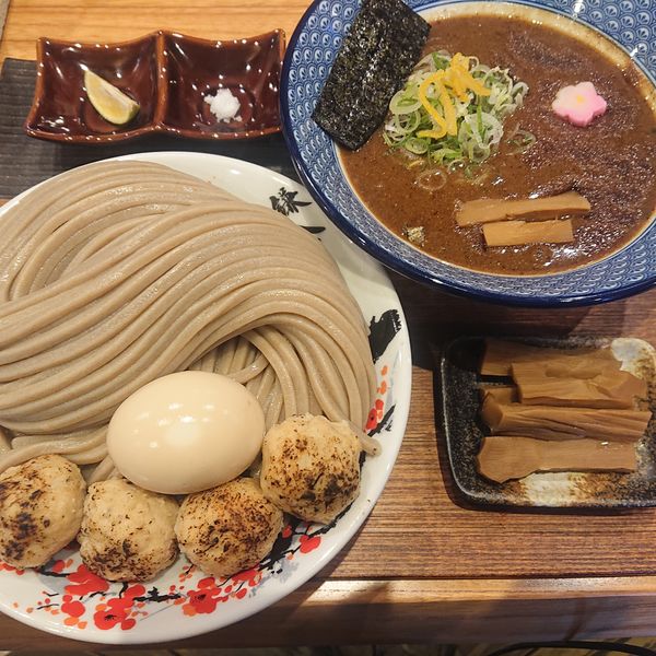 「つけ麺特盛1600円、つくね250円、極太メンマ150円他」@中華蕎麦 沙羅善の写真