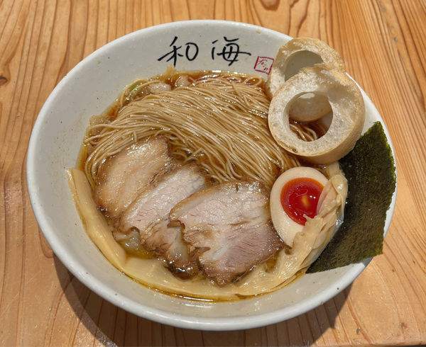 「中華そばセット醤油 限定（1000円）」@らーめん専門 和海 なんば店の写真