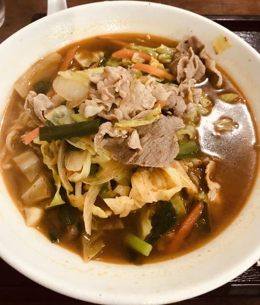 「うま辛韓国風肉そば&鶏唐揚げ&ライス ¥750」@中華つばめの写真