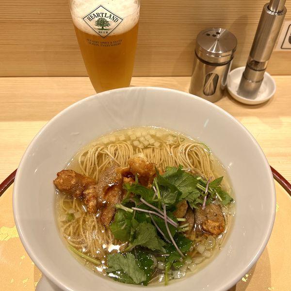 「パーコー塩ラーメン＋ハートランド小瓶」@RAMEN百舌鳥の写真